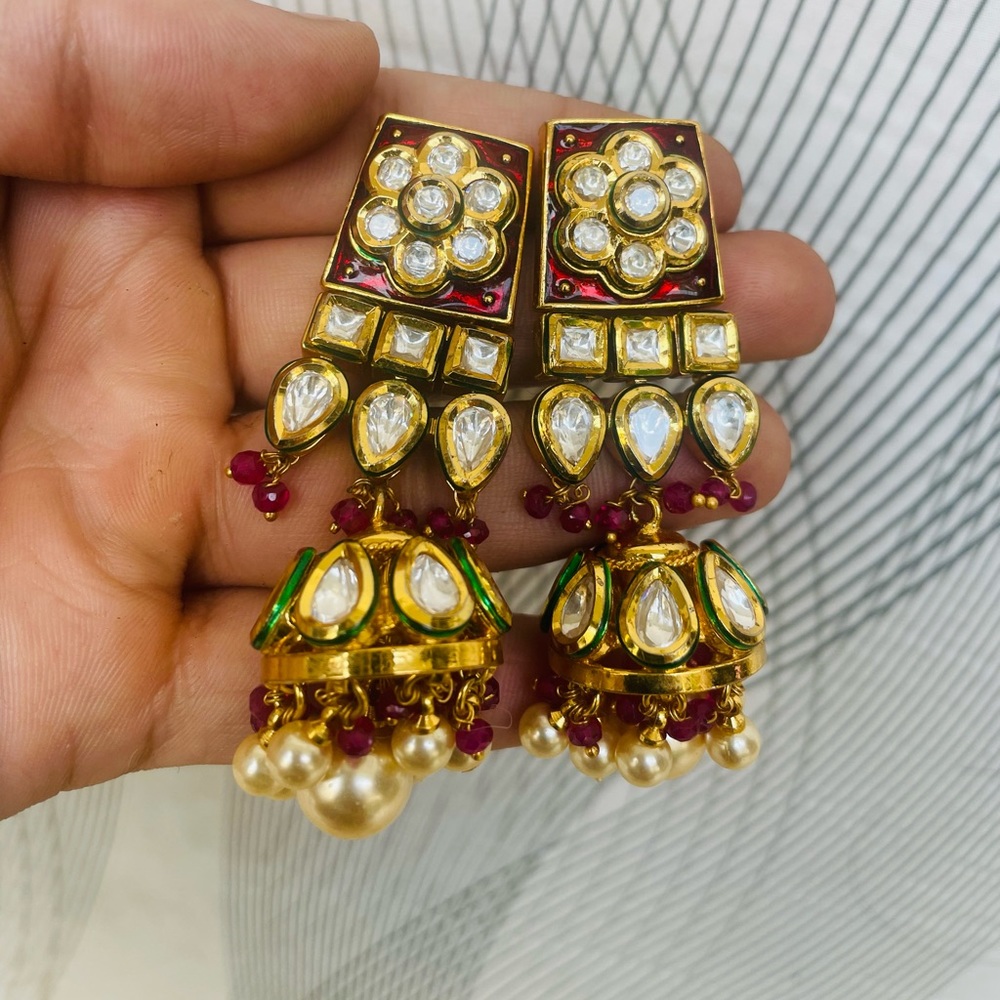 Brand new premium quality kundan beads with meenakari earrings from Tiara - Picture 4 of 5